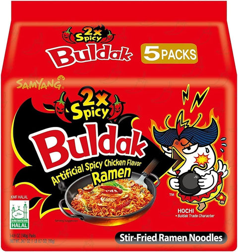 Samyang Buldak 2X Spicy Chicken Flavour Ramen Noodles 140g 1X5 *SPECIAL OFFER*