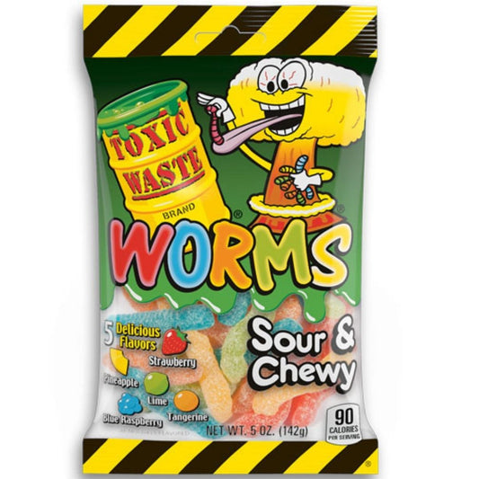 Toxic Waste Worms Peg Bags 1X12 142g