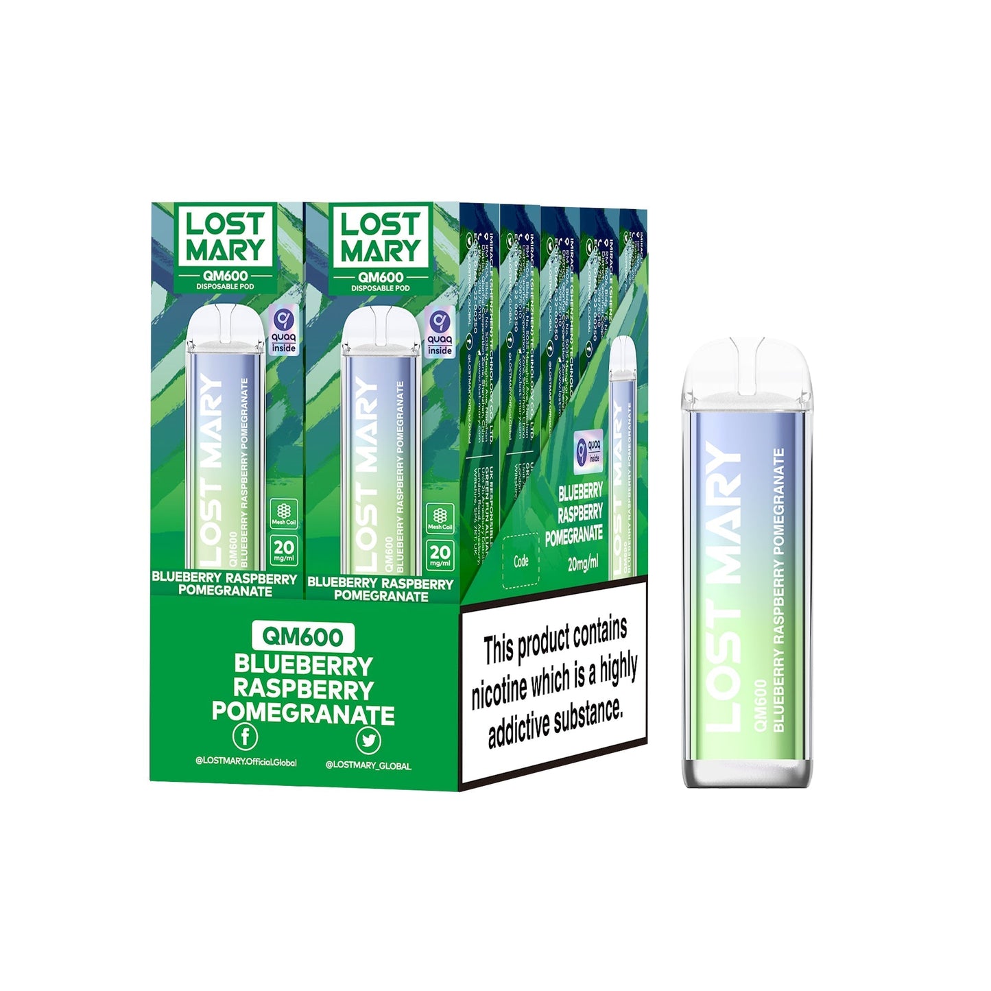 Lost Mary QM600 Disposable Vapes 1X10 pack