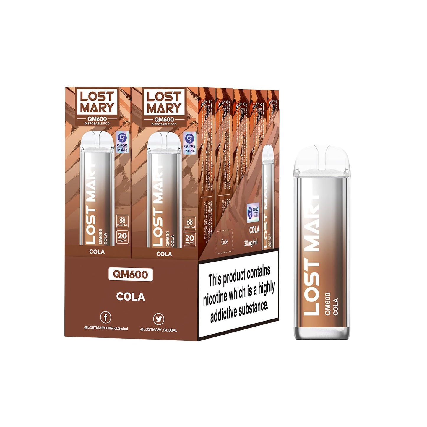 Lost Mary QM600 Disposable Vapes 1X10 pack