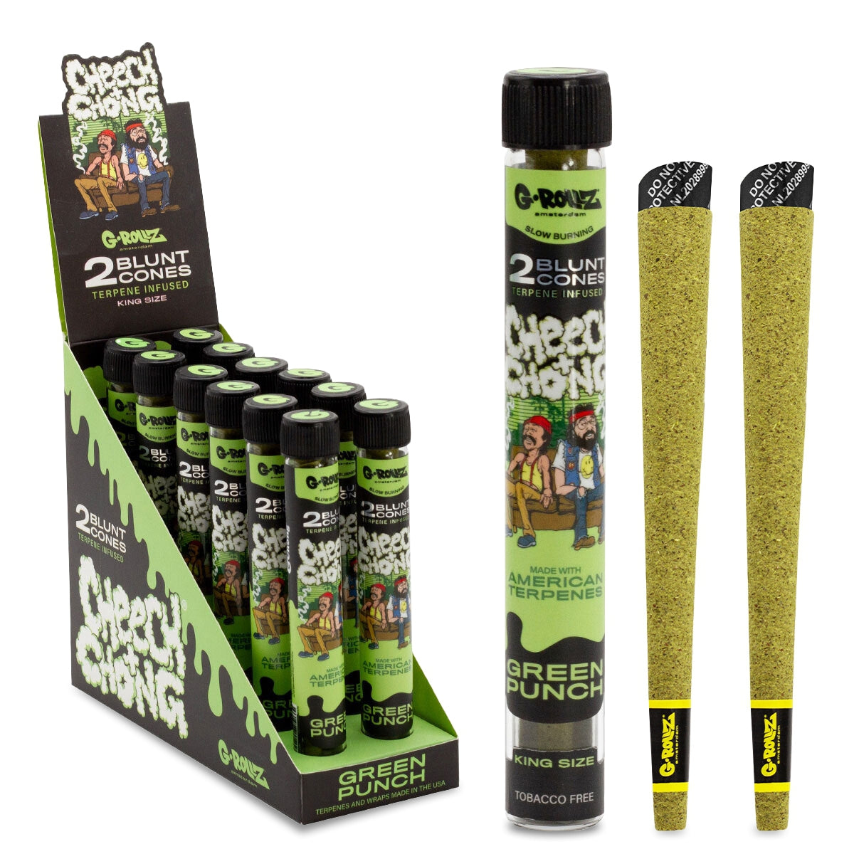 G-Rollz Cheech & Chong Green Punch Blunt Cones 1X12