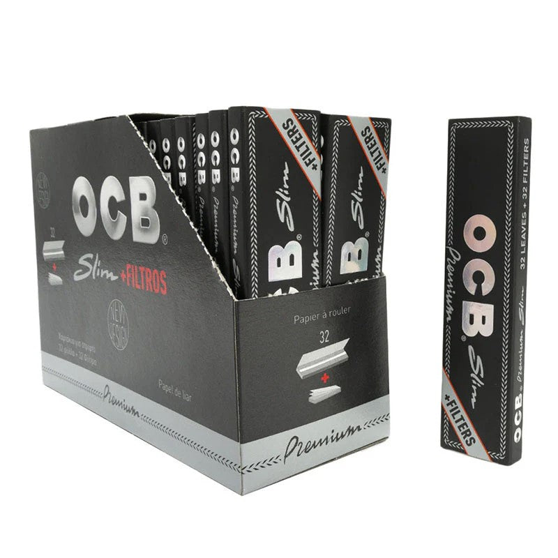 OCB Premium Black Rolling Papers & Tips 1X32