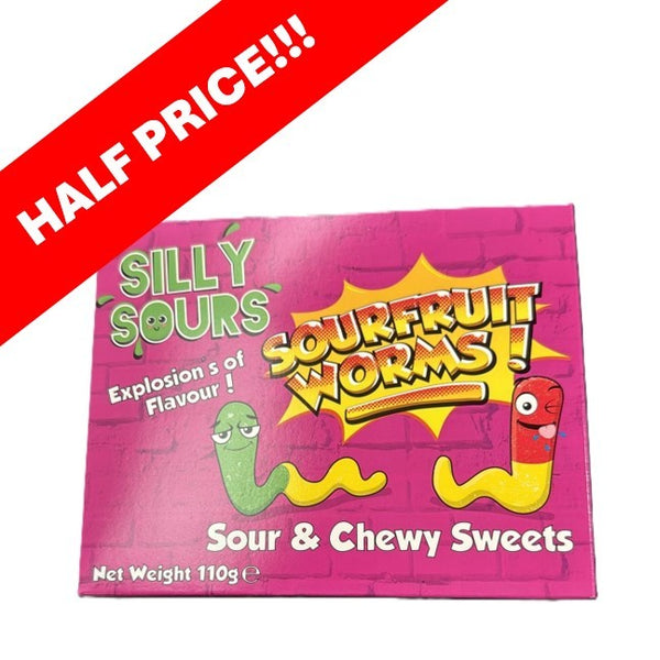 Silly Sours Sour Fruit Worms 110g 1X12