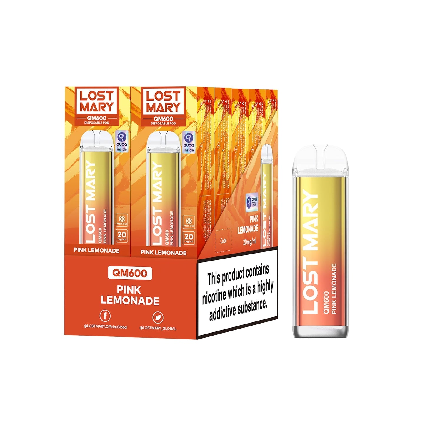 Lost Mary QM600 Disposable Vapes 1X10 pack